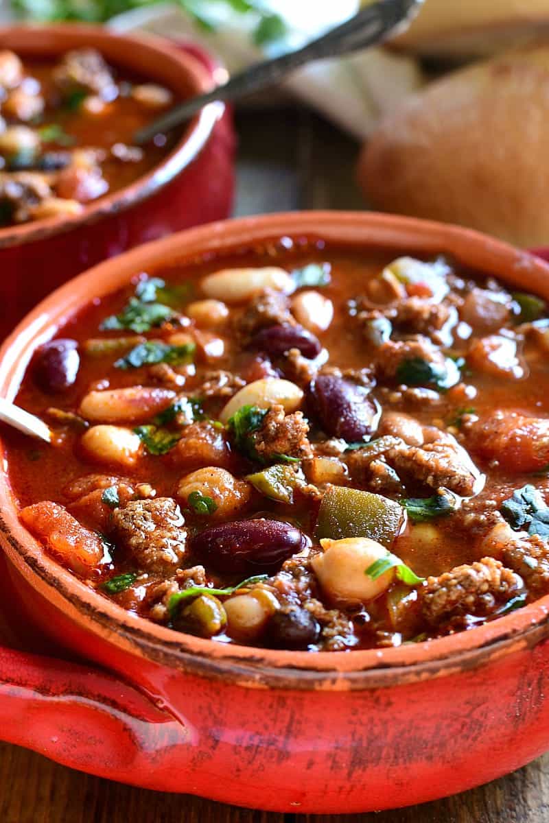 This 5 Bean Turkey Chili is loaded with fresh ingredients and packed with flavor. A deliciously satisfying meal that's also quick & easy to whip up!