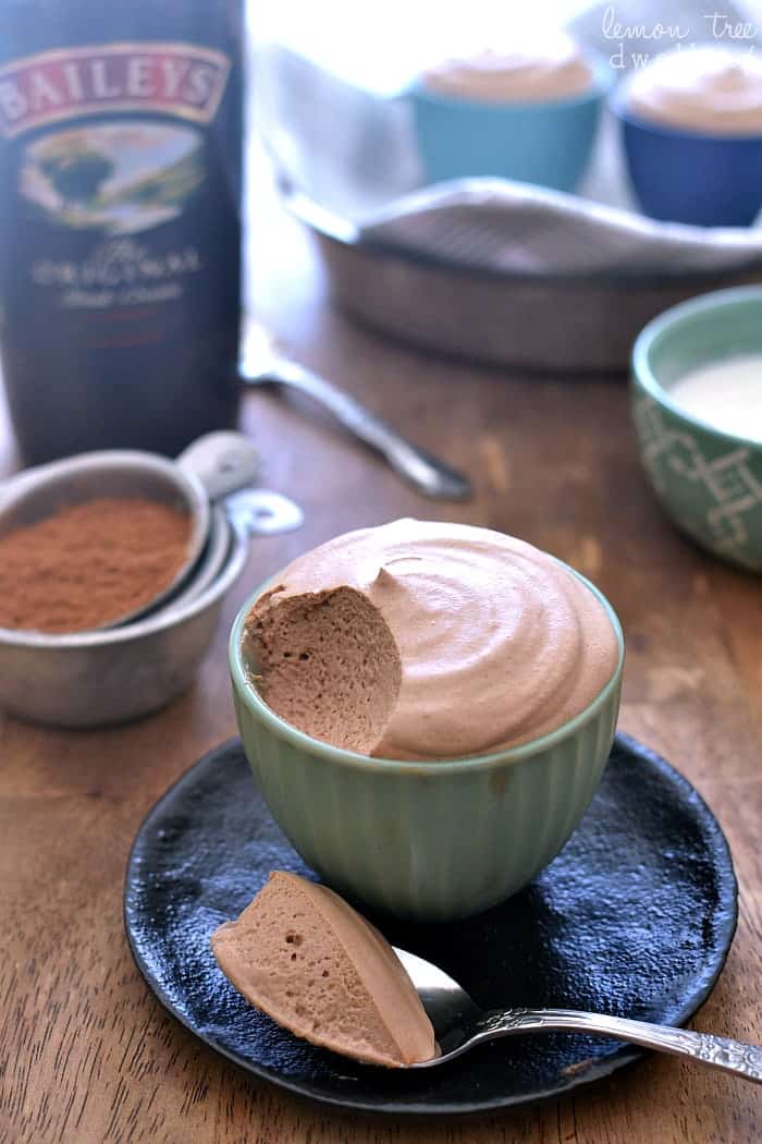 Deliciously light, fluffy chocolate mousse infused with the sweet flavor of Bailey's Irish Cream. Perfect for the holidays!