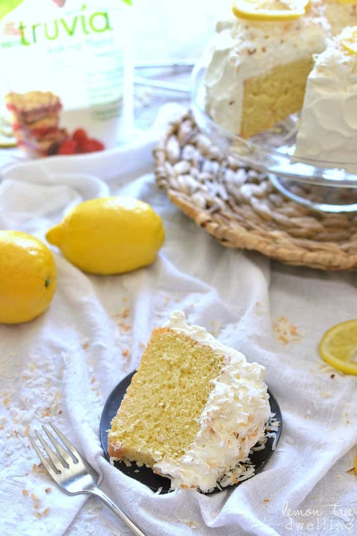 Lemon-Coconut Golden Angel Cake - light, delicious, and perfect for Easter!