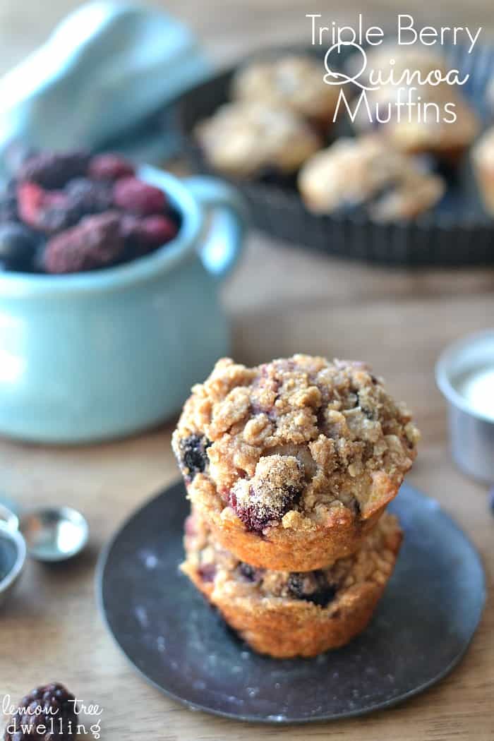 Triple Berry Quinoa Muffins 1