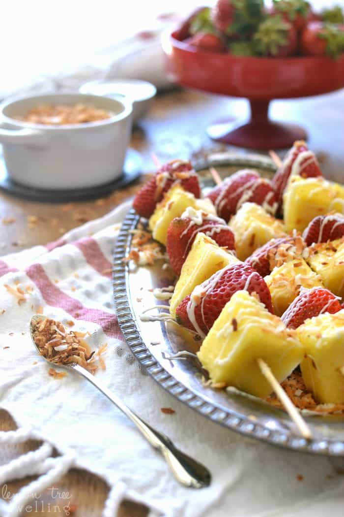 Strawberry Colada Kabobs | Lemon Tree Dwelling