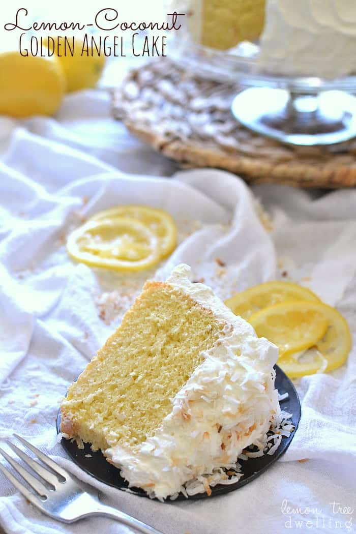 Lemon Coconut Golden Angel Cake 2 title