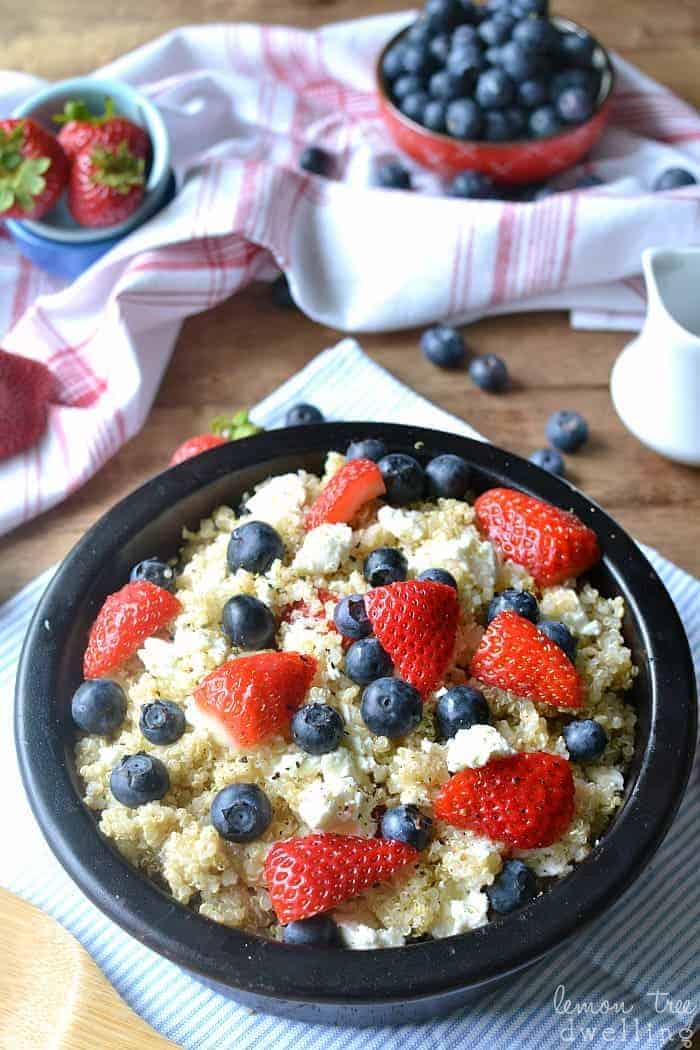 Red, White & Blue Quinoa Berry Salad. I LOVE this for Memorial Day or 4th of July!