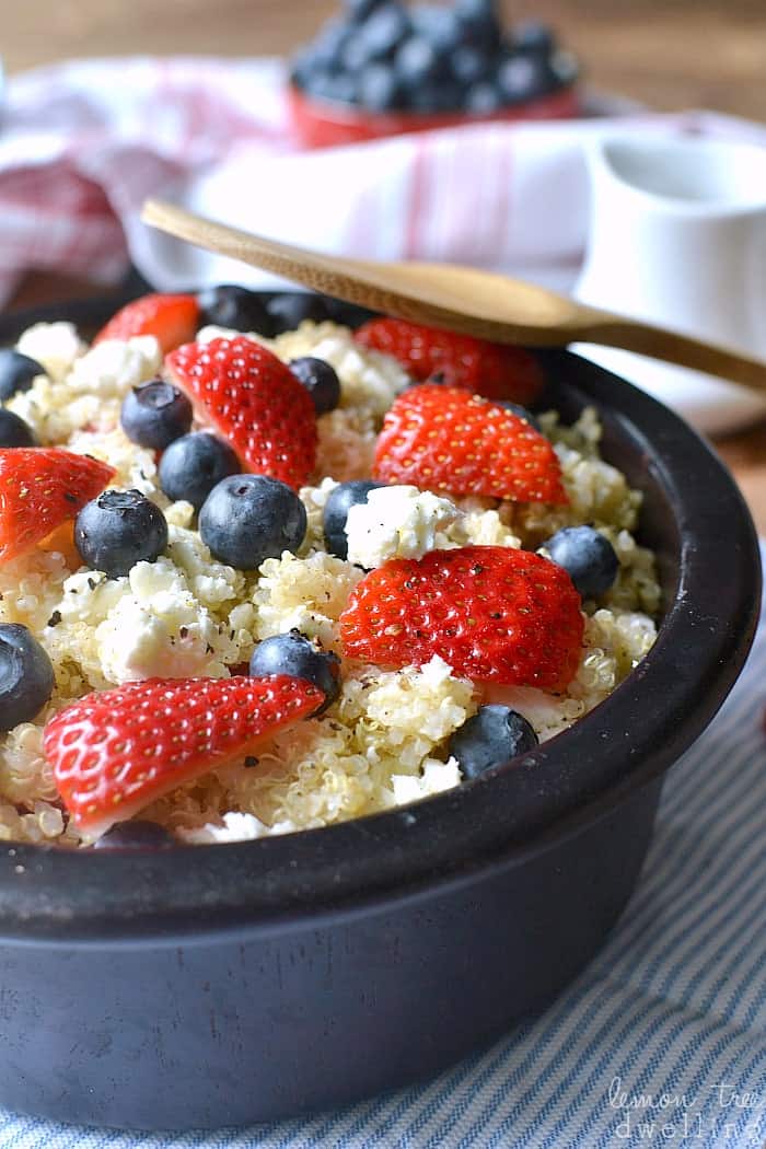 Red, White & Blue Quinoa Berry Salad. I LOVE this for Memorial Day or 4th of July!