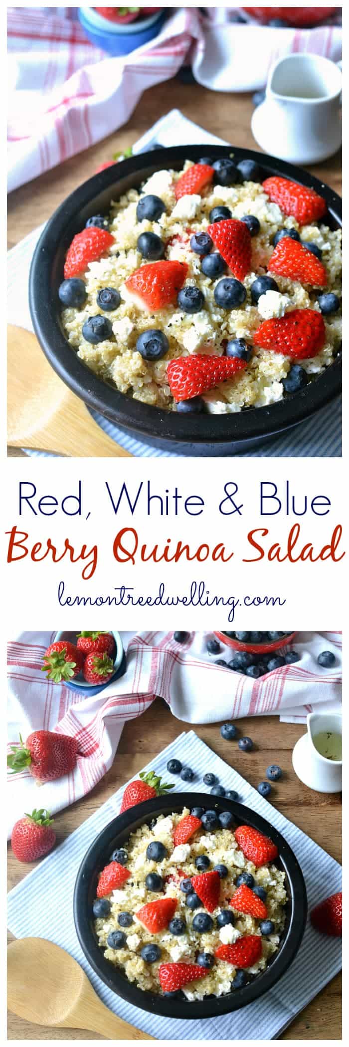 Red, White & Blue Berry Quinoa Salad Lemon Tree Dwelling