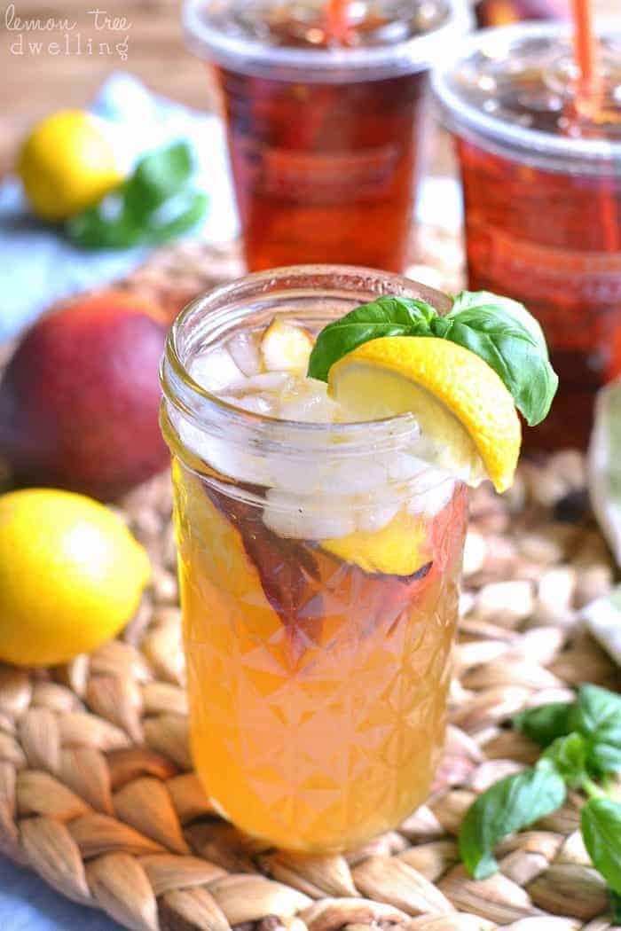 Basil-Peach Iced Tea Lemonade