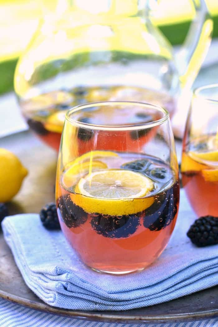 Lemon Blackberry Sangria - made with just 3 ingredients and perfect for summer!
