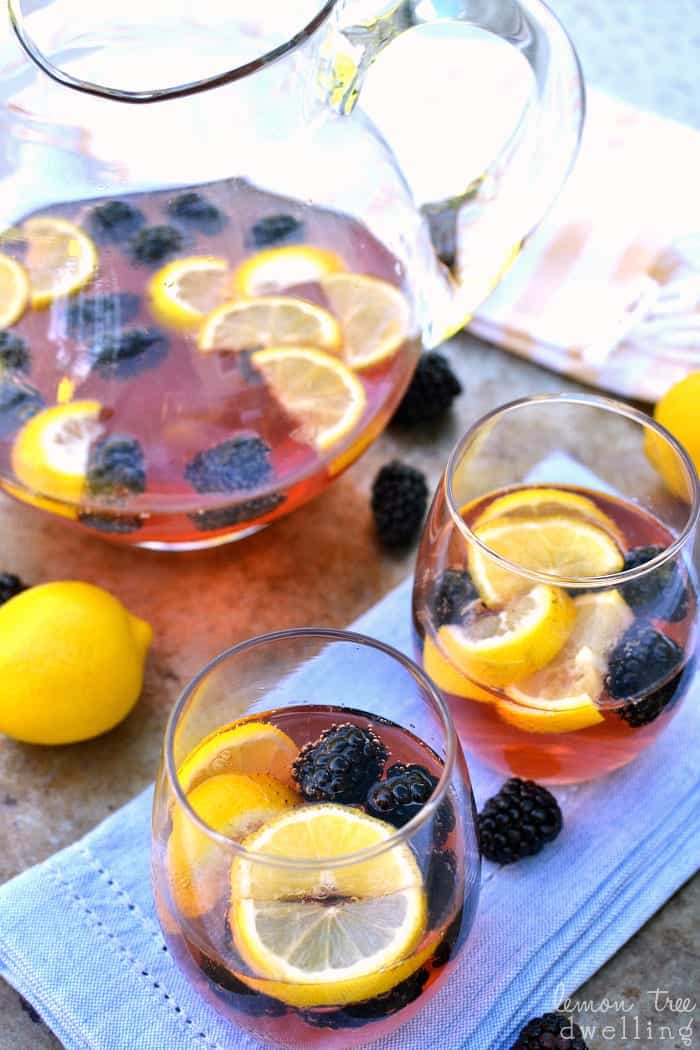Lemon Blackberry Sangria - made with just 3 ingredients and perfect for summer!