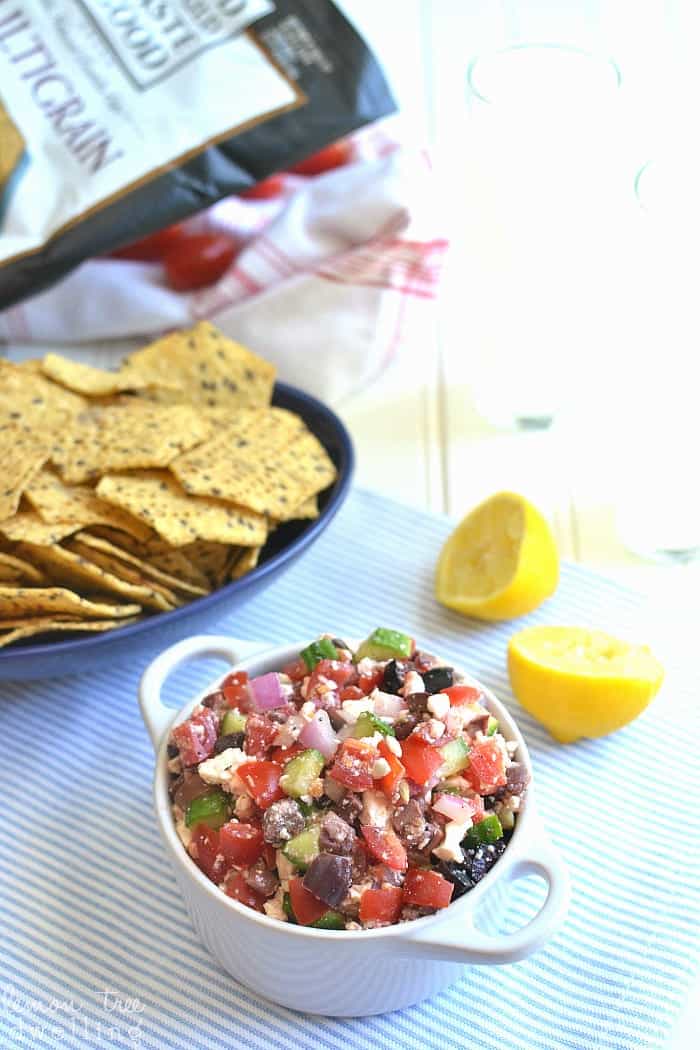 Mediterranean Salsa - fresh, flavorful, and perfect for dipping with tortilla chips! 
