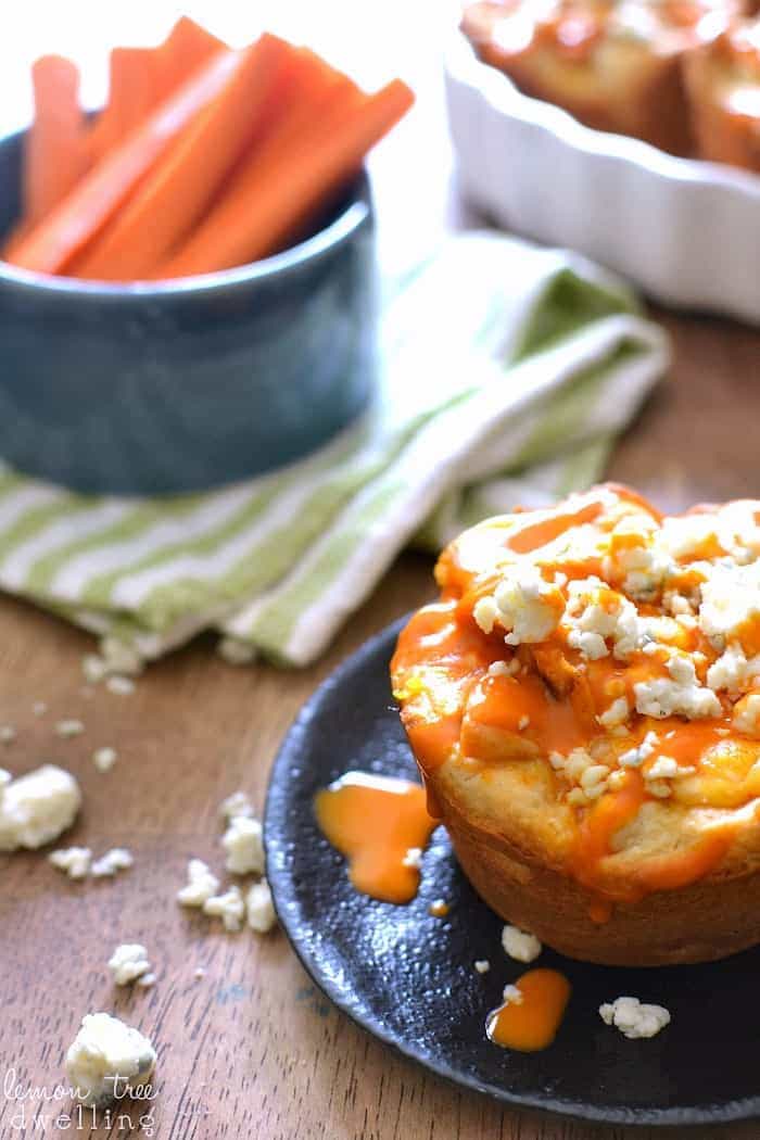  These Buffalo Chicken Pizza Cups are made with just 5 ingredients and are perfect for snack, lunch, or dinner! Make them in a muffin tin for an extra fun twist on pizza!