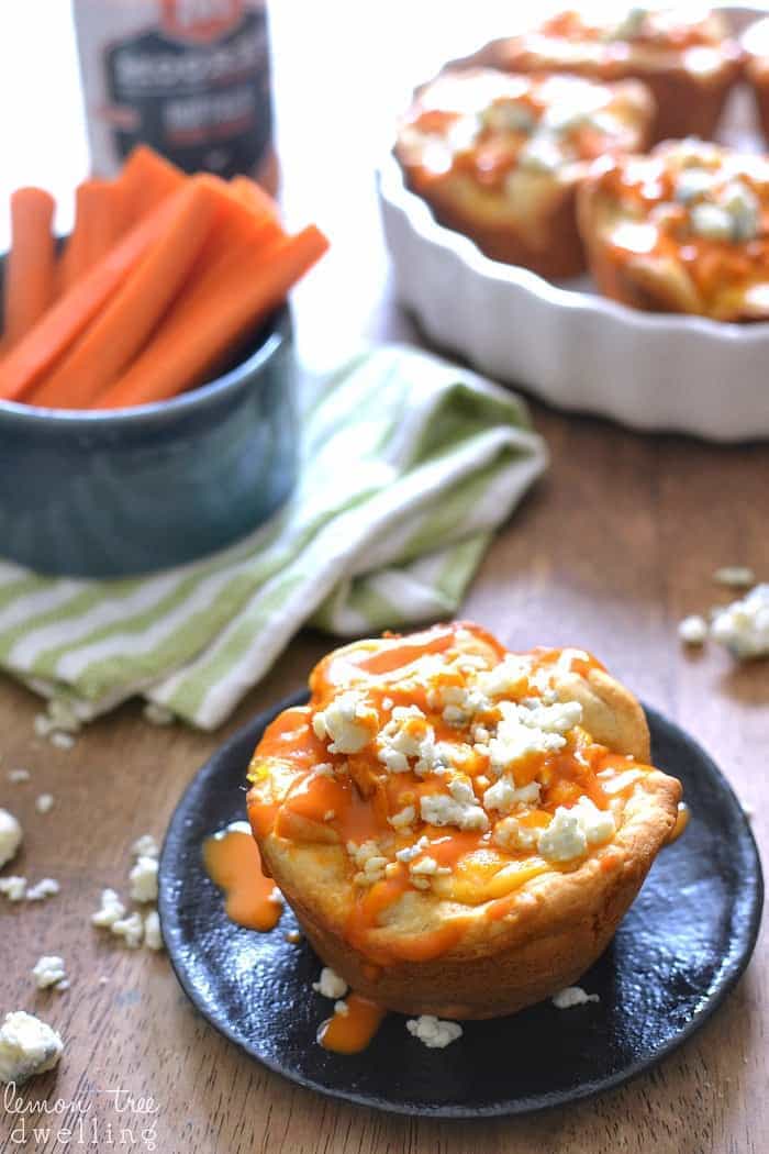  These Buffalo Chicken Pizza Cups are made with just 5 ingredients and are perfect for snack, lunch, or dinner! Make them in a muffin tin for an extra fun twist on pizza!