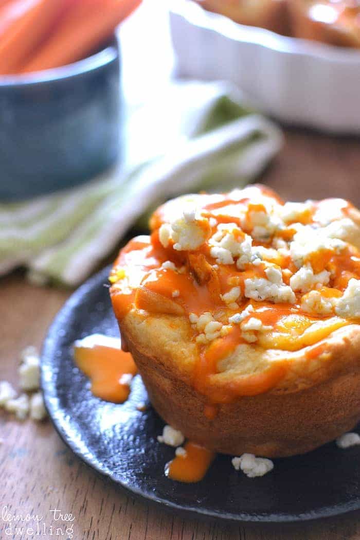  These Buffalo Chicken Pizza Cups are made with just 5 ingredients and are perfect for snack, lunch, or dinner! Make them in a muffin tin for an extra fun twist on pizza!