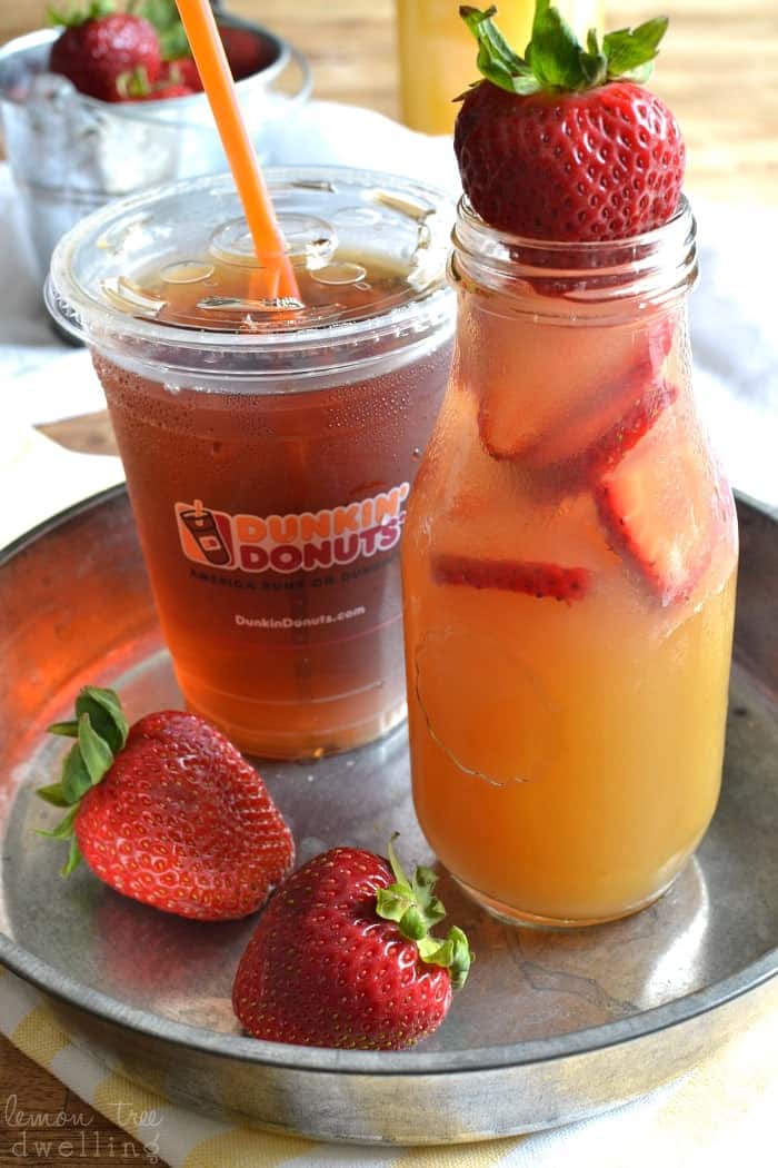 This Sunrise Sweet Tea is a perfectly delicious, refreshing, and energizing drink to get your morning started off right! #ddicedtea #spon #dunkindonuts