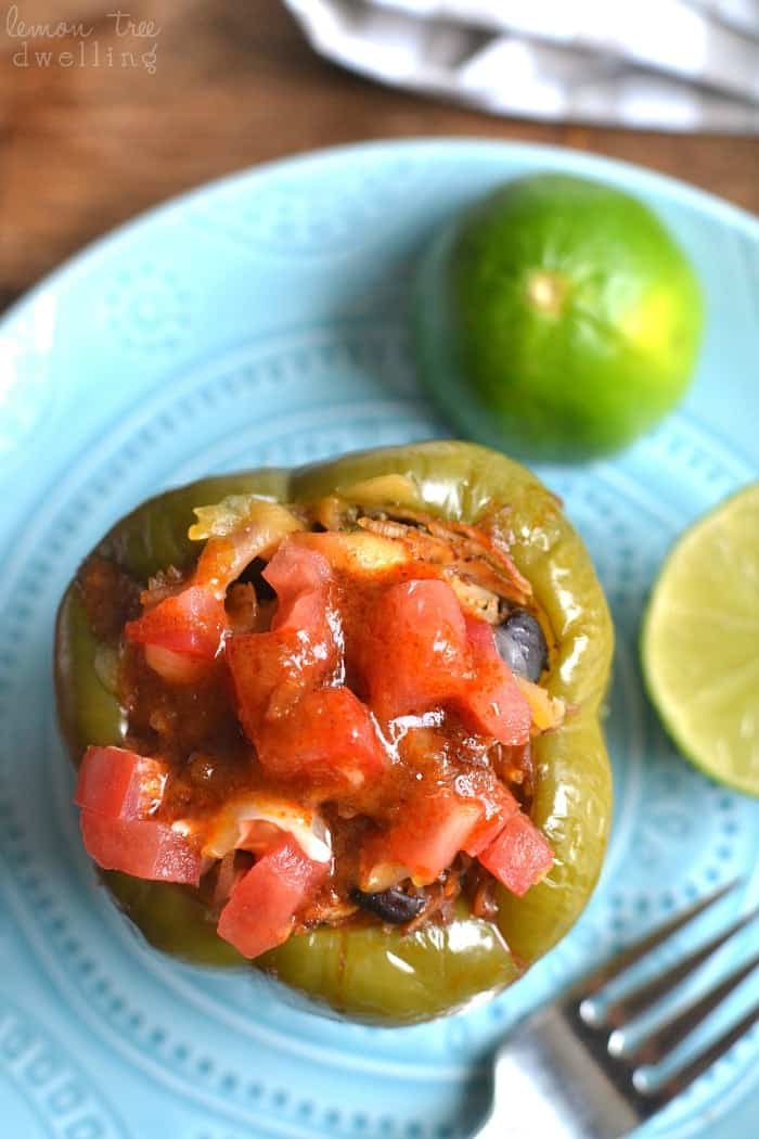 Fajita Stuffed Peppers - stuffed with fajita goodness and baked to tender perfection. Delicious for lunch or dinner, and ready in just 30 minutes!