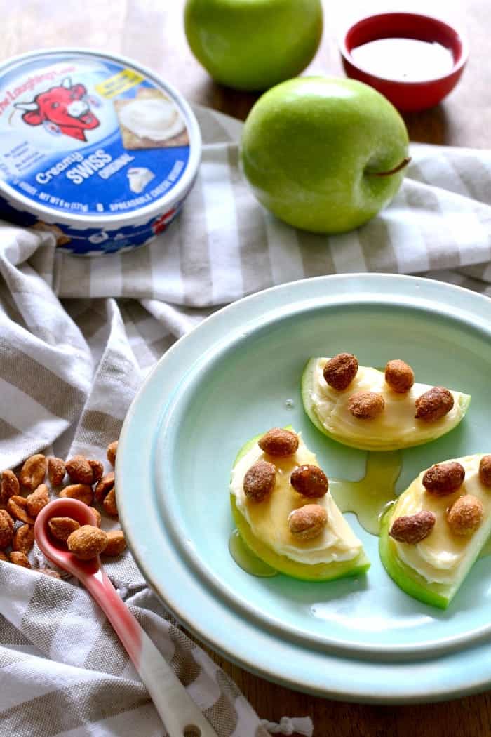 Honey Roasted Apple Dippers - just 4 ingredients and perfect for fall! (Sponsored by The Laughing Cow, but I LOVE this cheese!)