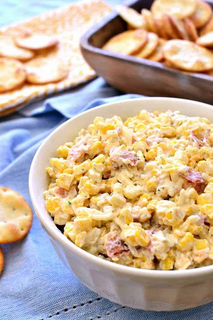  This Bacon Cheddar Ranch Corn Dip is made with just 5 ingredients and packed with flavor! 
