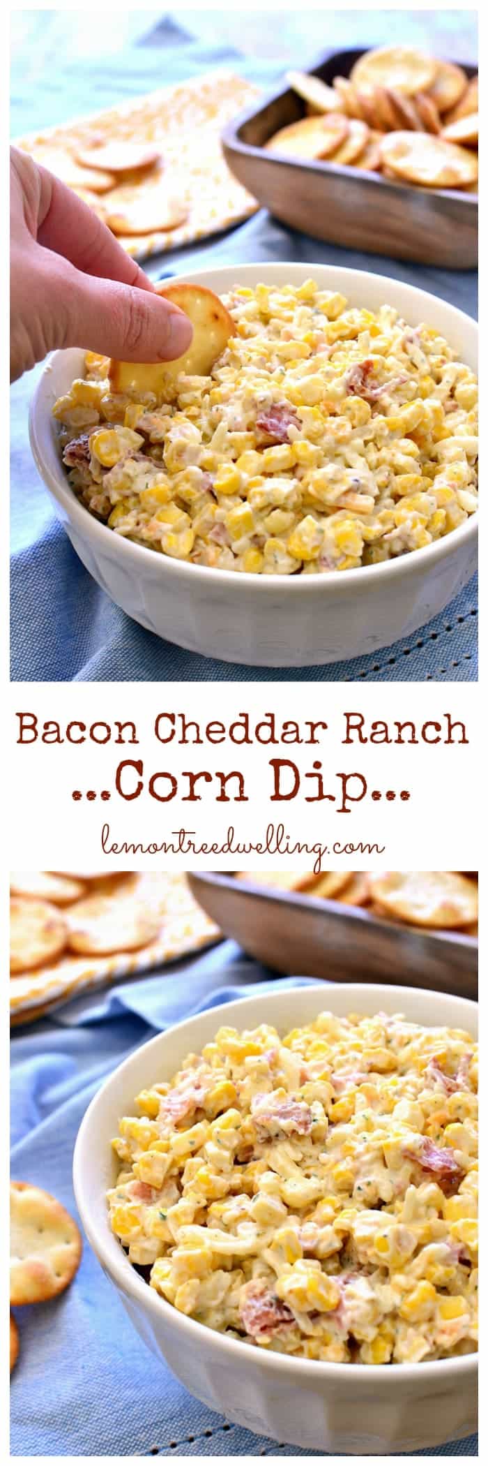  This Bacon Cheddar Ranch Corn Dip is made with just 5 ingredients and packed with flavor! 