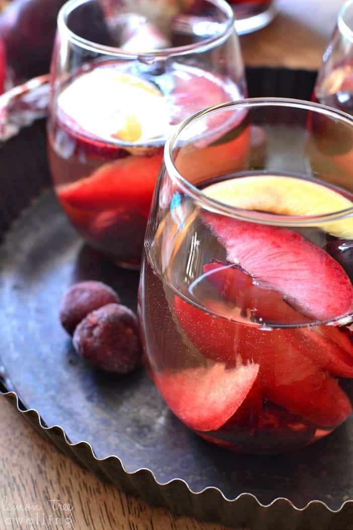 with sangria made wine plum Lemon Plum Tree Dwelling  Sangria