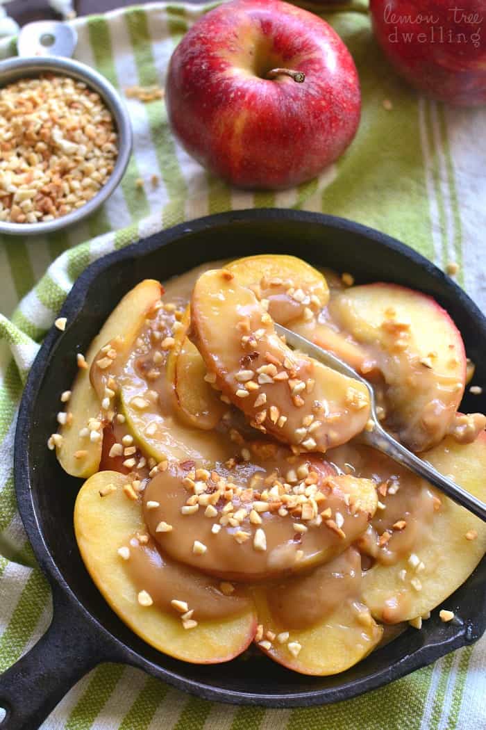 Skillet Caramel Apples - lightened up with Truvia® and ready in just 10 minutes! 