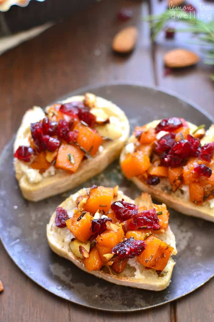 This Butternut Squash Crostini is deliciously savory-sweet and perfect for holiday entertaining! 