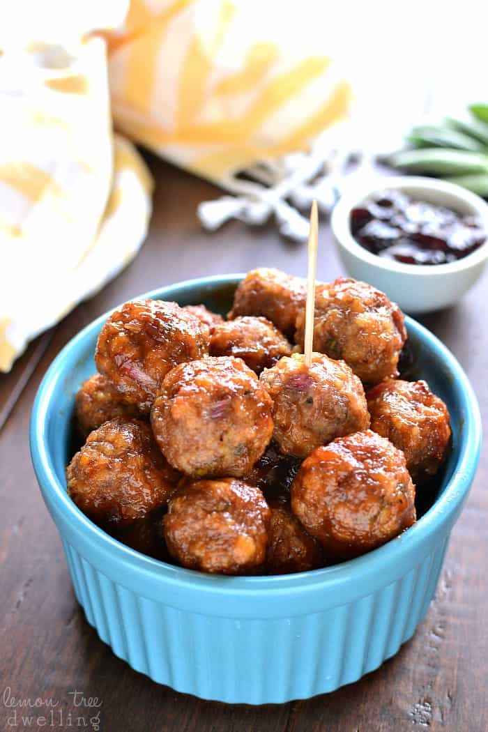  These Turkey Cocktail Meatballs are packed with the delicious flavors of black cherry, sage, and dijon mustard. They can be made ahead and kept warm in a slow cooker - the perfect appetizer for all your holiday celebrations!
