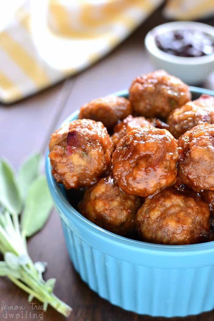  These Turkey Cocktail Meatballs are packed with the delicious flavors of black cherry, sage, and dijon mustard. They can be made ahead and kept warm in a slow cooker - the perfect appetizer for all your holiday celebrations!