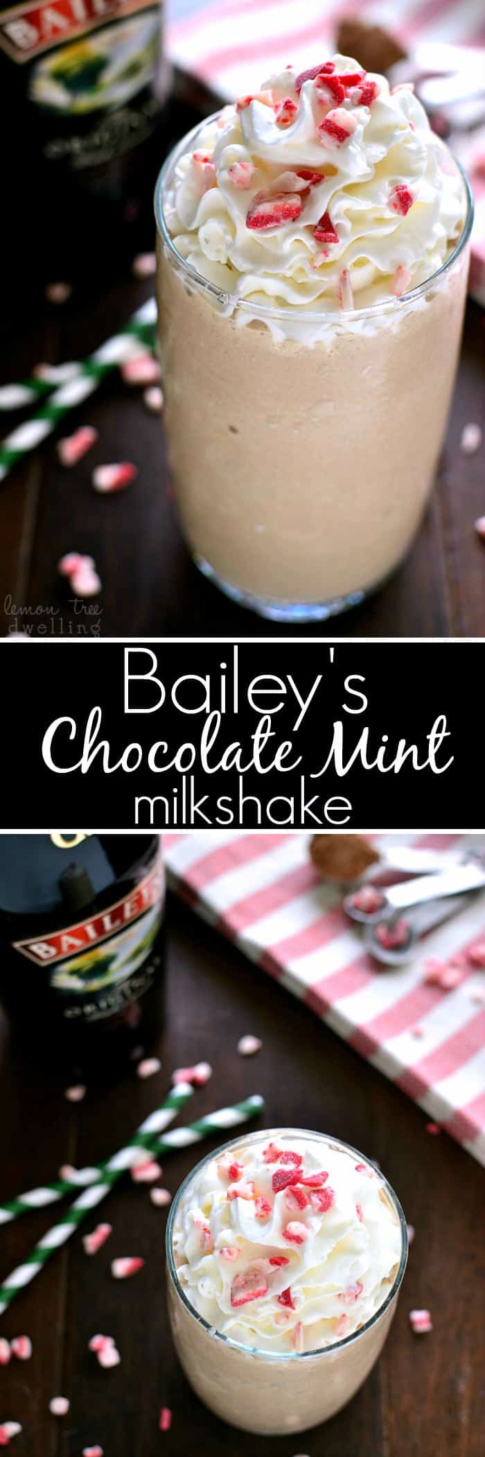 Bailey's Chocolate Mint Milkshake is everything you could want in a milkshake. This holiday drink is so rich and creamy, you won't want to stop at one!