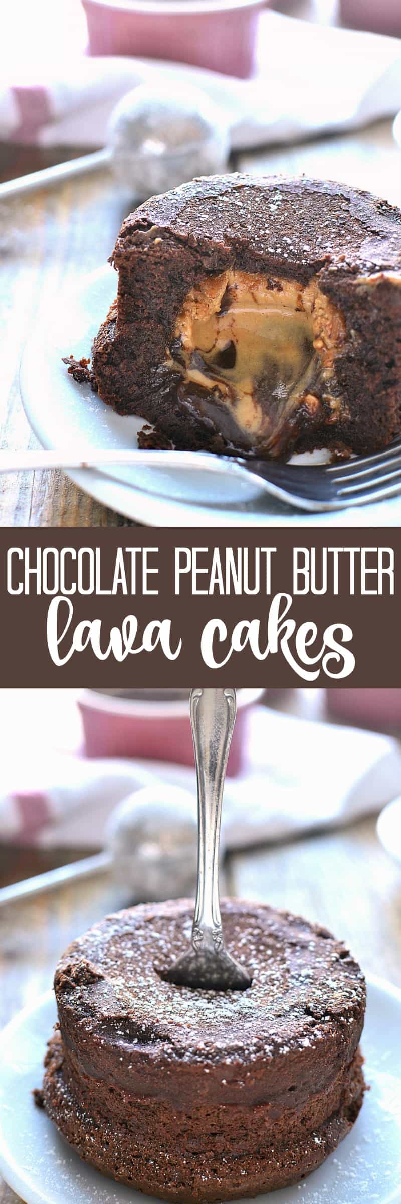 Chocolate Peanut Butter Lava Cakes combine two classic flavors in one deliciously ooey gooey dessert. Perfect for Valentine's Day or any special occasion!