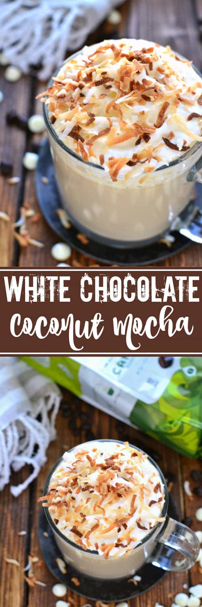 This Coconut White Chocolate Mocha is just like your favorite coffeehouse special! The perfect way to treat yourself....at home!