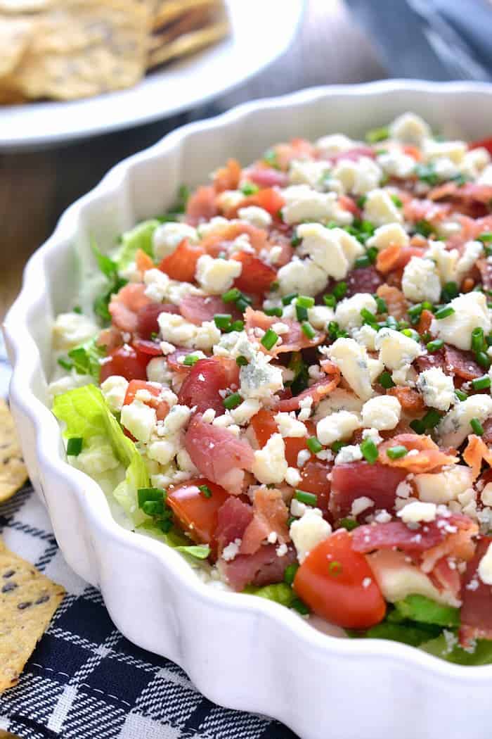 Wedge Salad Dip has all the flavors of a wedge salad in a delicious dip that's perfect for game day!