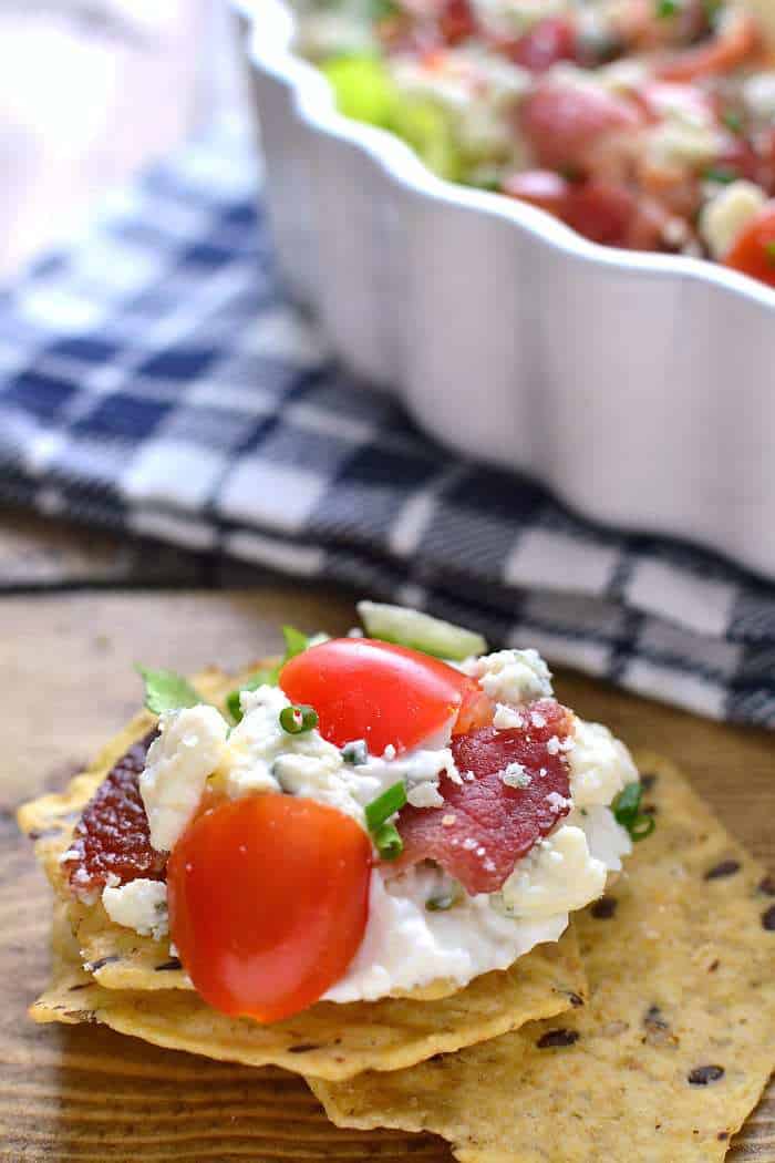 Wedge Salad Dip has all the flavors of a wedge salad in a delicious dip that's perfect for game day!