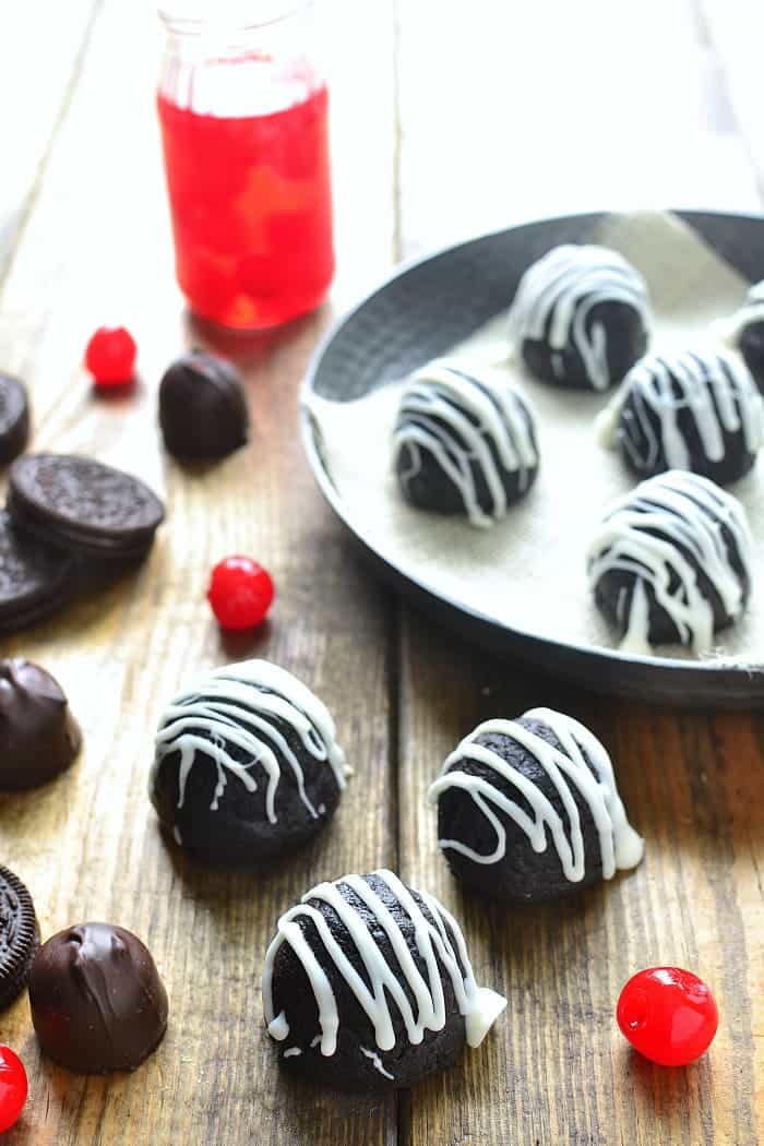 Cherry Cordial Oreo Truffles are the perfect sweet treat...and made with just 4 ingredients!