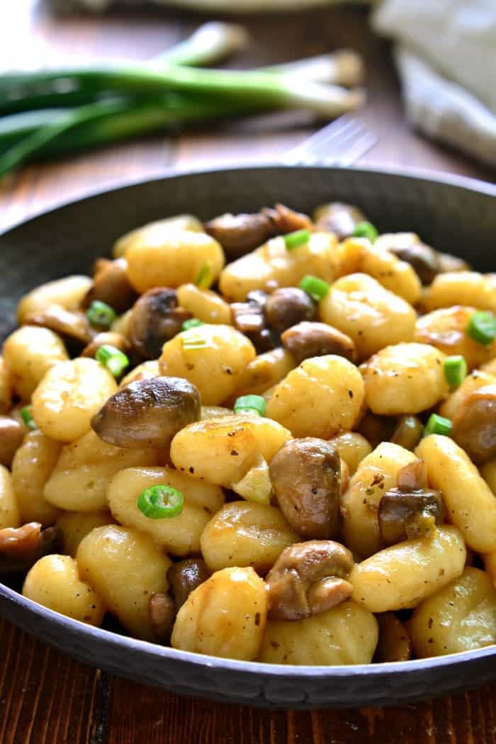 This Mushroom Marsala Gnocchi has all the flavors of chicken marsala....without the meat! Perfect for Meatless Monday or anytime you're looking for a delicious vegetarian option. And best of all, it comes together in just 10 minutes!