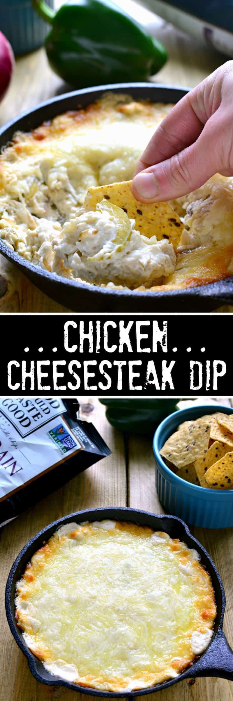 Chicken Cheesesteak Dip is ooey, gooey, and loaded with all the flavors of Chicken Cheesesteaks! Perfect for game day or summer entertaining, this dip is sure to become a new favorite!