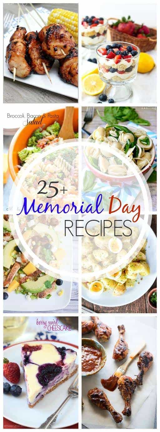 titled pinterest photo collage of Memorial Day Recipes