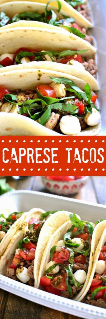 titled photo collage - Caprese Tacos (Italian Tacos)