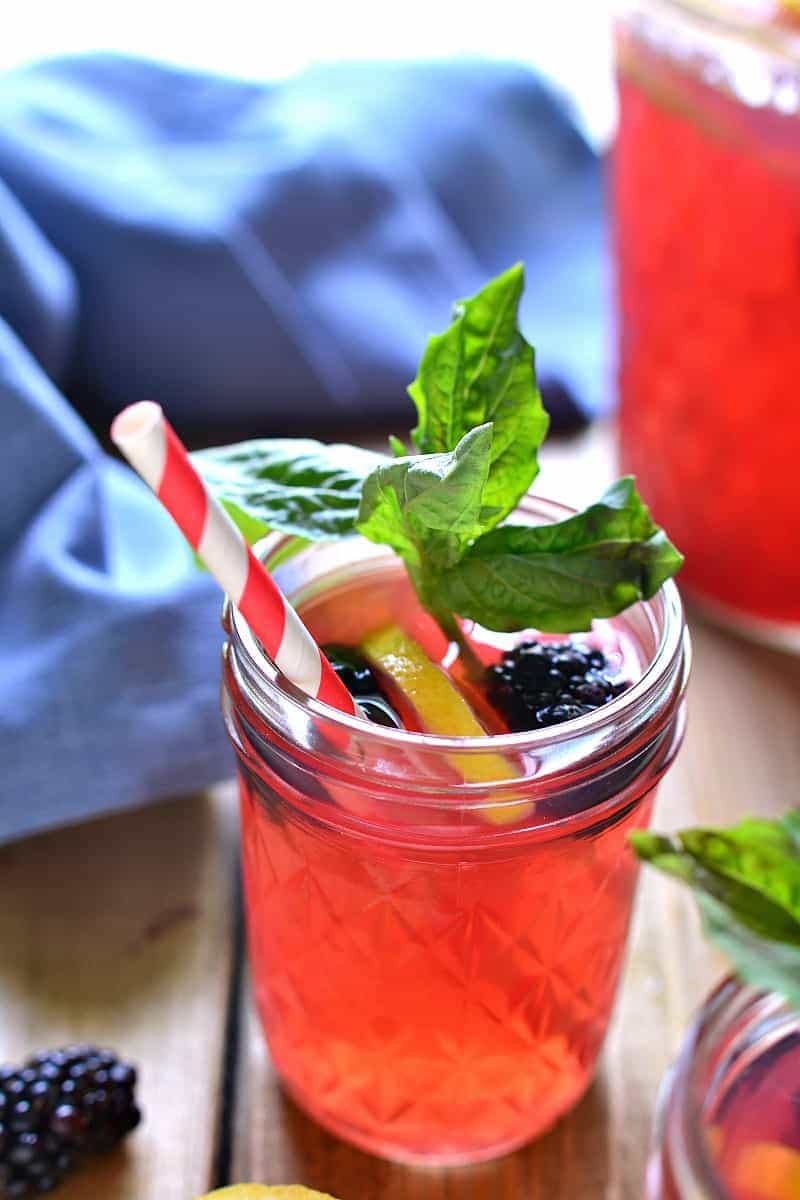 Blackberry Basil Vodka Lemonade combines sweet, tart lemonade with the delicious flavors of blackberry and basil in a refreshing cocktail that's perfect for summer!