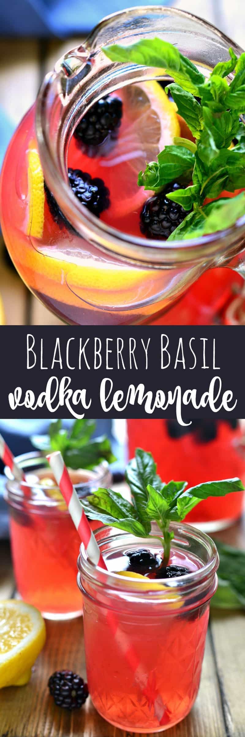 Blackberry Basil Vodka Lemonade combines sweet, tart lemonade with the delicious flavors of blackberry and basil in a refreshing cocktail that's perfect for summer!