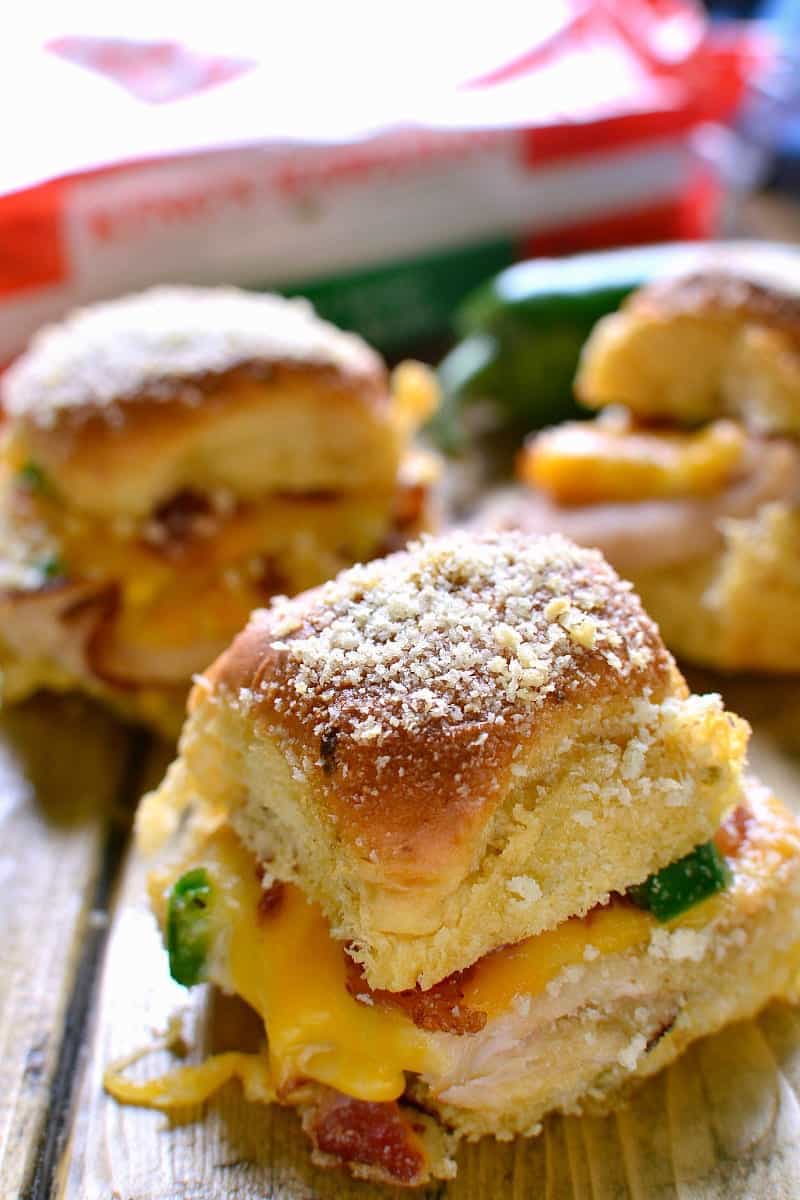 These Jalapeño Popper Baked Turkey Sandwiches are a delicious pairing of two favorites!