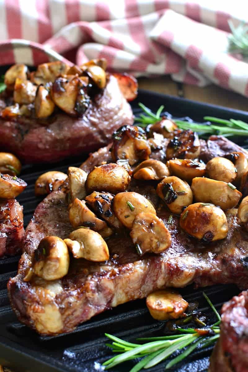 Grilled Steak with Herb Truffled Mushrooms - a surprisingly simple, completely delicious dish that's guaranteed to turn heads! Perfect for Father's Day, date night, or a weekend cookout with friends, this is the BEST way to enjoy steak...and so easy to prepare!