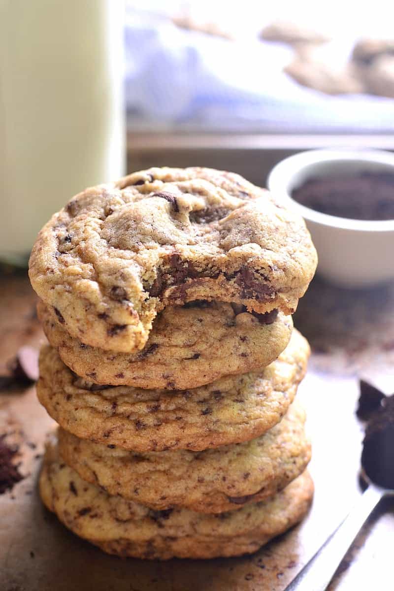These Espresso Chocolate Chip Cookies are the perfect marriage of two amazing flavors! Packed with chocolate chips and infused with rich espresso flavor, they're a chocolate/coffee/sweet lover's dream!