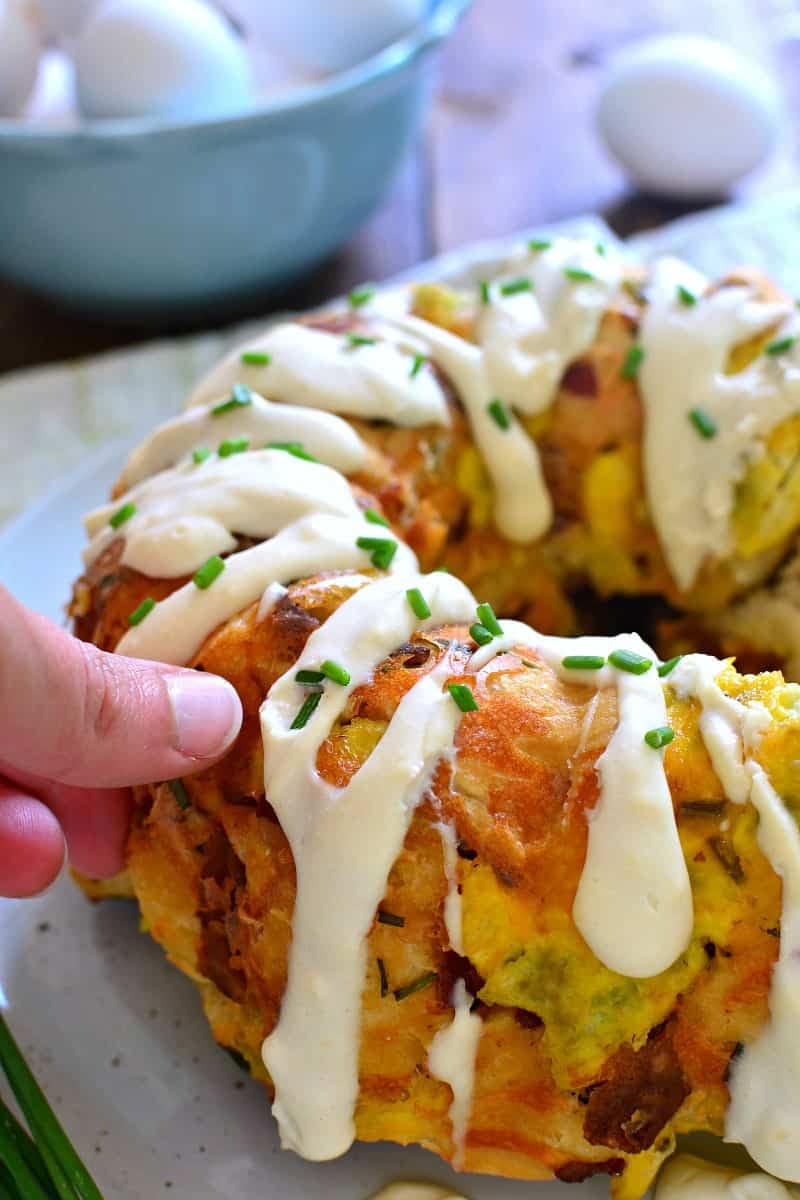 bacon cheddar pull apart bread