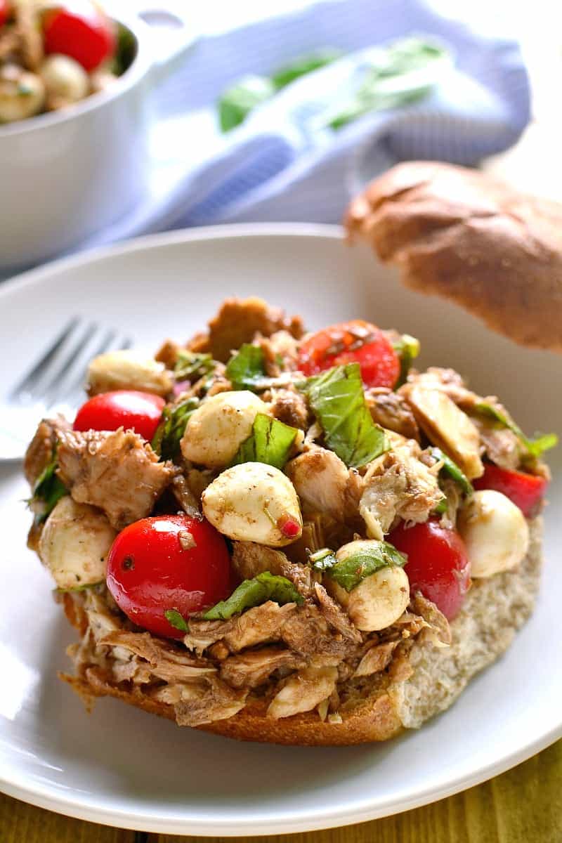 Move over, mayo...this Caprese Tuna Salad is just the fresh twist you've been looking for. Made with fresh mozzarella, basil, tomatoes, and balsamic vinaigrette, it's delicious in a sandwich or all on its own!