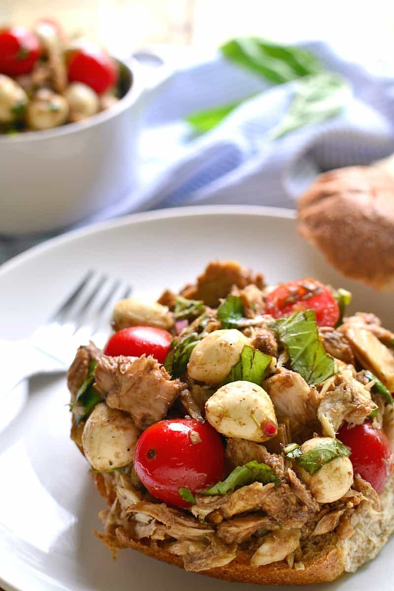 Move over, mayo...this Caprese Tuna Salad is just the fresh twist you've been looking for. Made with fresh mozzarella, basil, tomatoes, and balsamic vinaigrette, it's delicious in a sandwich or all on its own!