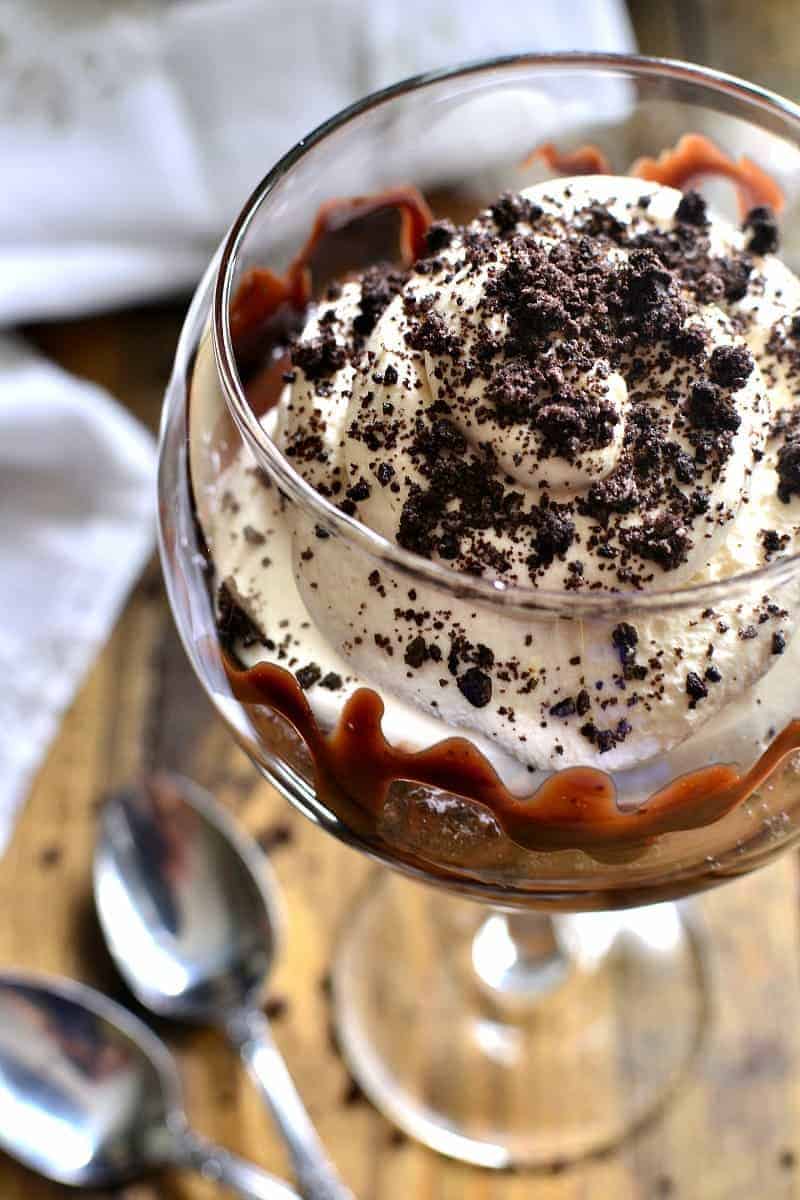 These Mudslide Parfaits have all the flavors of a mudslide cocktail in one decadent dessert! Perfect for date night, ladies night, or a special occasion, these parfaits are SO delicious you'll be licking your glass clean!