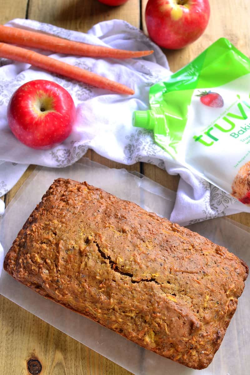 This Carrot Apple Bread is packed with flavor and perfect for fall! Loaded with fresh apples, carrots, walnuts, flax, and chia seeds, it's hearty, healthy, and so delicious!