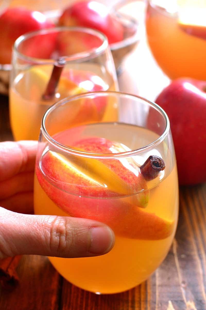 Apple Pie Sangria tastes just like apple pie...in a glass! THE perfect drink for fall!