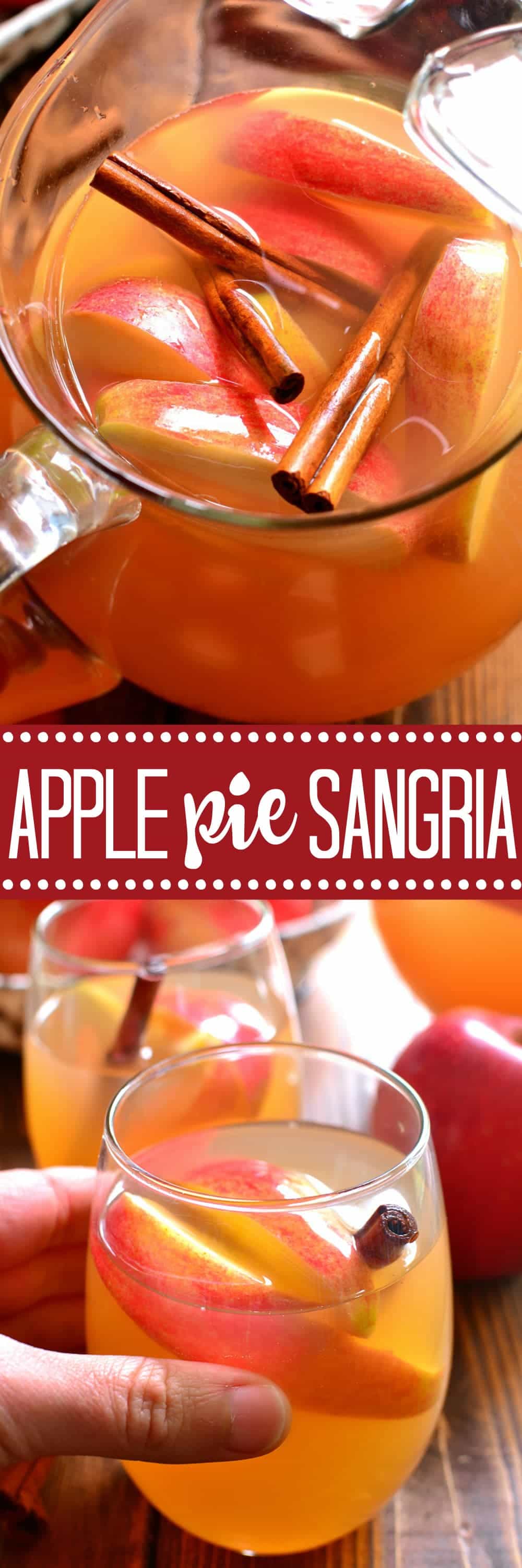 Apple Pie Sangria tastes just like apple pie...in a glass! THE perfect drink for fall!