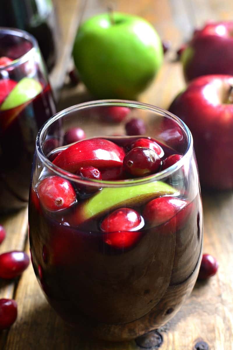 Glass of Cranberry Apple Sangria