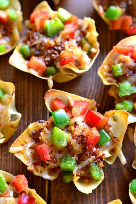 Southwest Chicken Wonton Cups